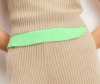 ÉCUME écru bande vert fluo
